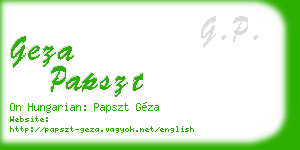 geza papszt business card